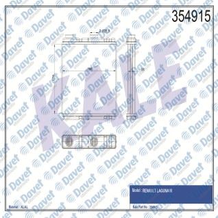 KALE 354915 Kalorifer Radyatoru Renault Laguna Iii 07-15 (Borusuz) (26mm) (Al/Pl/Brz)